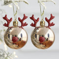 Miniatyrbild 5 av 5: 2 st Älg Julkulor Ornament Julgran Hängande Prydnad Hänge Jul D