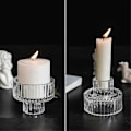 Miniatyrbild 5 av 5: Glas Ljusstakar Avsmalnande Ljusstakehållare 2 Olika Storlekar Modern Räfflad Design Ljusstakehållare för Bröllopsdekor A