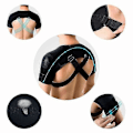 Miniatyrbillede 3 af 5: Sort Dobbelt Skulderstøtte Rotator Cuff Arm Smertelindring Varm Terapi Til Mænd Og Kvinder Fleksibel