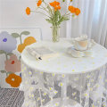 Miniatyrbillede 3 af 5: Moderne Nordisk Ins Glimt Dug Stue Flæse Blonde Dug Måtte Rundt Kaffe Spisebord Cover Dekoration Jul see chart 110x170cm
