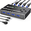 Miniatyrbild 1 av 5: USB 3.0 Switch 4 Datorer, 4 Portar USB Switch Väljare för Tangentbord Mus Switch Skrivardelare