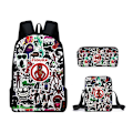 Pikkukuva 1 / 5: Doors Koululaukku Matkareppu Olkalaukku Penaali setti Lapsille Opiskelijoille 3 3Pcs Set