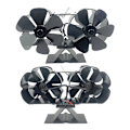 Miniatyrbillede 1 af 5: Brændeovnsventilator Varmedrevet Dobbelt Lydløs Motor 6 Blade Ikke-Elektrisk Varmeaktiveret Pejseventilator wi