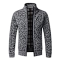 Pikkukuva 5 / 5: Syksy Talvi Lämmin Neuletakki Miehille Fleece Vetoketjulliset Neuleet Takit Miesten Slim Fit Neulottu Villatakki Paksu Neuletakki Miehille Burgundy China L