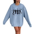 Pikkukuva 1 / 2: Taylor Swift laulaja Taylor Swift 2D samettiprintillä varustettu naisten pyöreäkauluksinen collegepaita light blue XL
