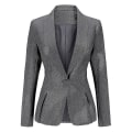 Miniatyrbilde 2 av 5: Dame Formell Kontordame Tunika Jakkeslag Ensfarget Slim Todelt Dress Plissert Blazer og Bukser Gray L