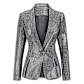 Miniatyrbillede 2 af 5: Dame Formel Kontor Dame Tunika Revers Ensfarvet Slank Todelt Sæt Plisseret Blazer Og Bukser Gray L