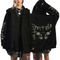 Pikkukuva 1 / 5: Melanie Martinez Portals Hupparit Sarjakuva Vetoketjulliset Collegepaidat Hip Hop Katumuoti Takit Miehet Naiset Ylisuuret Takit Y2K Vaatteet Black20 4XL