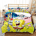 Miniatyrbild 1 av 2: Spongebob Squarepants Serie Tryckt Påslakan Tvådelat Set Tredelat Barnrum Dekorativt Påslakan W style 5 140*210two-piecesuit