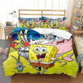 Miniatyrbild 1 av 2: Spongebob Squarepants Serie Tryckt Påslakan Tvådelat Set Tredelat Barnrum Dekorativt Påslakan W style 5 260*220three-piecesuit
