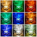 Miniatyrbilde 4 av 5: Luminorthe Luminorth Cube Lampe, Himmelsk Vannlampe, Nordlys Cube Midnatt Aura Lampe, 16 Farger Dynamisk Vannbølge Nattelys med Fjernkontroll, L