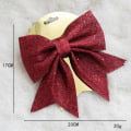 Miniatyrbild 1 av 5: 1 Låda Julkulor Julgransprydnader Kula Jul Hängande Trä Hängen Hem Fest Dekor 2023 Nyårspresent Navidad 17cm wine red bow