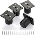 Miniatyrbillede 1 af 5: 4 stk. Justerbare møbelben Sengeben Forhøj Møbler Aluminium Legering Fod Til Boxmadras, Garderobe, Bord (sort, Højde 50mm)