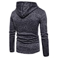 Pikkukuva 2 / 5: Syksyn ja talven miesten takki neule lumikello hupullinen vapaa-ajan takki vetoketju miesten vaatteet takki Black 4XL