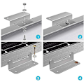 Miniatyrbilde 2 av 3: Solcellepanelklemme Aluminiumlegering Monteringsbrakett med Skruer og Muttere for Bobil Båttak 4 Stykker