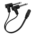 Miniatyrbillede 3 af 5: 3,5 mm Mini 1/8 tomme Stereo Hun til Dobbelt 1/4 6,35 mm Hanstik Mono Vinkel Audio Adapter Y Spl