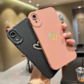 Miniatyrbild 2 av 5: Sött Bling för iPhone XR, Guld Laser Gradient Färg Skiss Plätering Kärlek Hjärta Skal med Linsskydd för Kamera, Mjukt