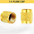 Miniatyrbillede 2 af 5: 50 stk. 1/4 tomme messing flare hætte, solide messing hætter med neopren O-ring tætning, 1/4 tomme SAE HVAC ventil C