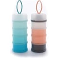 Miniatyrbilde 1 av 4: 2-delt Babymelkpulverdispenser Twist Lock Stabelbar Mobil BPA-fri Melkpulverdispenser