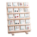 Miniatyrbillede 1 af 5: Mode Træ Smykke Display Halskæde Charms Smykke Display Bakke Vedhæng Øreringe Kort Stil Penda