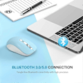 Miniatyrbilde 3 av 4: Bluetooth-mus, 2.4G Trådløs Bluetooth-mus Dual Mode (Bluetooth 5.0/3.0+USB), Datamus for