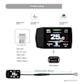 Miniatyrbillede 4 af 5: Ebike Display til KT TF01U 24V 36V 48V Intelligent Farverig LCD Meter Vandtæt SM Stik Elect