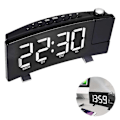 Miniatyrbild 2 av 4: 2025 Ny Digital Väckarklocka, Projektionsväckarklockor För Sovrum Med 4 Dimmer, USB-Telefonladdare, 180° Roterbar Projektor