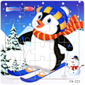 Pikkukuva 1 / 5: Uusi 20-osainen Montessori 3D-palapeli Sarjakuva Eläin Ajoneuvo Palapeli Puinen Palapeli Peli Varhaiskasvatus Lelut Lapsille Penguin