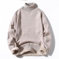 Pikkukuva 1 / 5: Talvi miesten fleece poolokauluspusero miehet 2022 uusi rento neule paksu poolopaita miesten merkki syksy kashmir O-kaula miesten topit Khaki turtleneck S