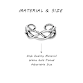 Miniatyrbild 2 av 4: Silverfärgad tumring för dam och herr, justerbar keltisk knut, smiley silverring set, present