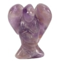 Miniatyrbillede 1 af 5: Faux Krystal Engel Figur Udskåret Fred Helbredende Lomme Engel Statue Sten til Hjemme Meditation Lilla