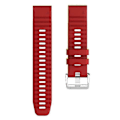 Miniatyrbillede 2 af 3: Kompatibel med Garmin Tactix 7 Pro / Fenix 7X / Fenix 6X Pro 26mm Urrem Silikone Armbåndsrem med Stål Sølvspænde Red