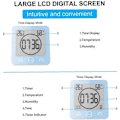 Miniatyrbilde 4 av 5: Digital LCD-skjerm Digital Vanntett Sprutsikker Baderomsveggklokke Dusjklokke Temperaturtimer