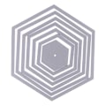 Miniatyrbillede 4 af 5: 7 stk./sæt Hexagon Spiral Skærestempler Stencils DIY Scrapbooking Dekorativt Papirkort Skabelon Klip