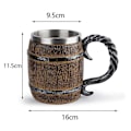 Miniatyrbild 2 av 5: Nordisk Medeltida Viking Ölmugg - Ölmugg - Ölglas - Ek - Rostfri Metallmugg - Handgjord - Julklapp - Present till Män (Brun)