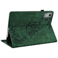 Miniatyrbild 4 av 5: Kompatibelt Fodral för Lenovo Tab K11 Plus Fjäril Blomma Tryck PU Läder Tablet Skydd med Kortfack Green