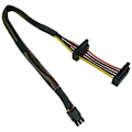 Pikkukuva 1 / 5: HDD SATA Virtajohto Oikeakulmainen SATA 15 Pin X2 - Mini 6 Pin ATX Adapteri 3653 3650 -sarjan Comp-laitteille