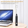 Miniatyrbilde 5 av 5: Elektrisk melkeskummer med dobbel visp, USB-oppladbar melkeskummer, 2 i 1 håndholdt batteri