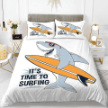 Miniatyrbild 4 av 5: 3D Katt Kung Drottning Påslakan Härligt Husdjur Kitty Sängkläder Set För Barn Pojkar Flickor Tecknade Djur Vit 2/3st Polyester Täcke