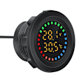 Miniatyrbild 3 av 5: 12-24V Bil Rund Färgskärm Temperatur Voltmeter Auto Spänningstest Dubbel Display Digital Mätare