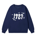 Miniatyrbillede 1 af 2: Taylor Swift sanger Taylor Swift 2D fløjlsprintet dame sweatshirt med rund hals Navy blue XXL