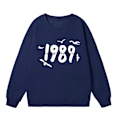 Pikkukuva 1 / 2: Taylor Swift laulaja Taylor Swift 2D samettiprintillä varustettu naisten pyöreäkauluksinen collegepaita Navy blue M