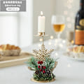 Miniatyrbild 1 av 5: Jul Gyllene Smidesjärn Ljusstake Snöflinga Älg Hängen Juldekorationer God Jul Dekor 2023 Gott Nytt År A