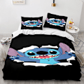 Miniatyrbilde 1 av 2: Stitch 3D-printet sengesett dynetrekk putetrekk barn gave farge 11 AU DOUBLE 180x210cm