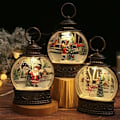 Miniatyrbild 2 av 5: Upplyst Jul Snögloblykta Batteridriven LED Nattlampa med Krok Julgransprydnader Presentidéer Gold