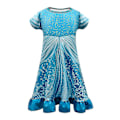 Pikkukuva 2 / 4: Uusi trendi tyttöjen lasten kesäinen lyhythihainen mekko Cosplay-asu loma rento midi-mekko Blue 7-8 Years