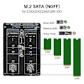 Miniatyrbillede 3 af 5: M.2 Sata (ngff) Til Sata 3.0 Adapterkort Dobbelt Ngff B Key/ Key M.2 Ngff Til 2.5inch Sata Iii Konverter Adapter