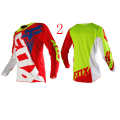 Miniatyrbillede 1 af 2: Sommer FOX downhill cykelbeklædning til mænd, hurtigtørrende åndbar langærmet T-shirt style 2 XS