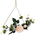 Pikkukuva 1 / 4: Kukka-aiheiset kultaiset vannekranssit, metallinen ympyrä kukka-aiheisella kranssilla 20 cm / 7,9 tuumaa, geometrinen kehys, tee-se-itse