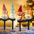 Miniatyrbilde 3 av 5: Vanntett Solar Snømannlampe Utendørs Snømann LED Hagelys Juleplen Snømann Landskapslys Jordplugglys red